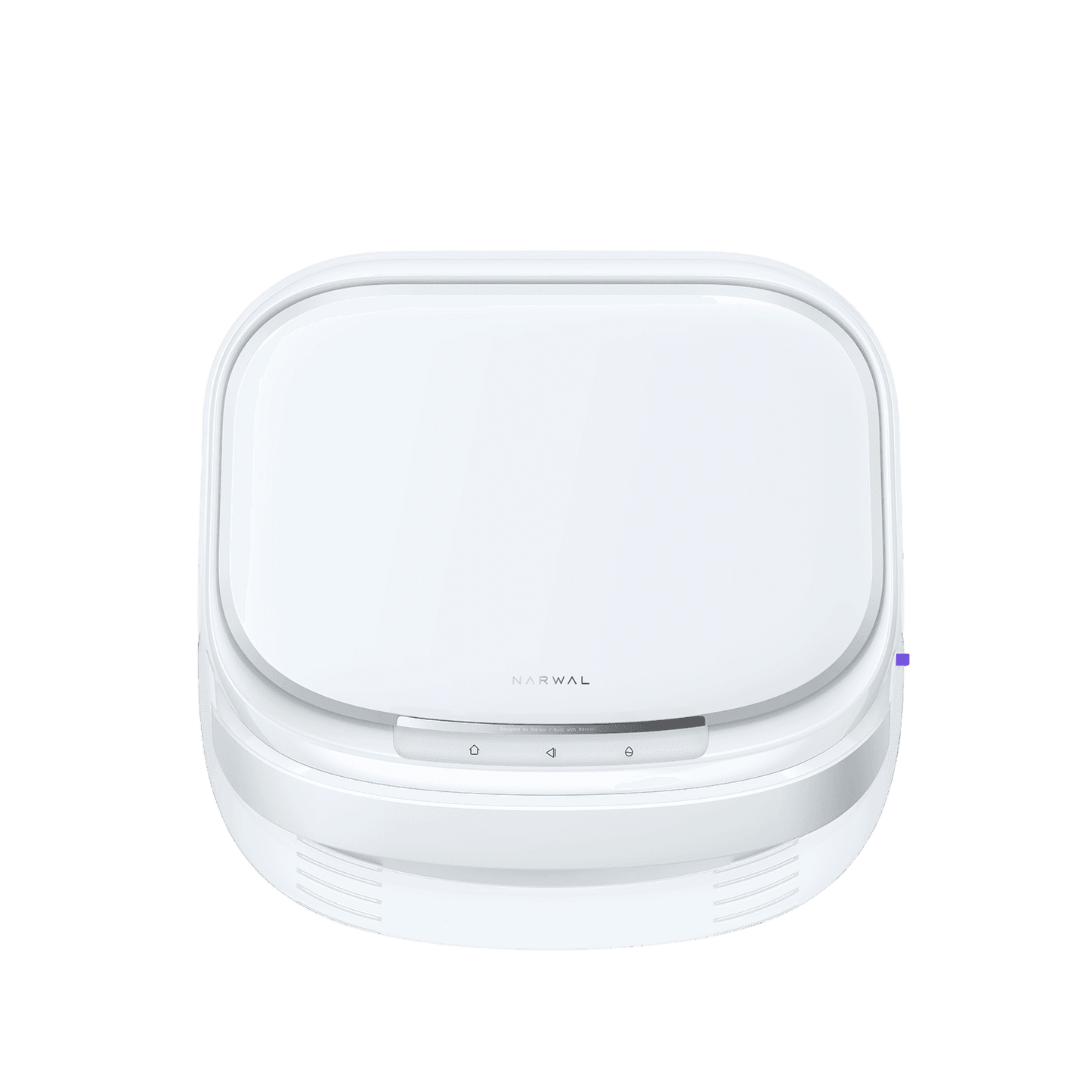 Överblick av Narwal Freo Z10 robotdammsugare med kontrollpanel, smart design för hushållsrengöring utan trassel.