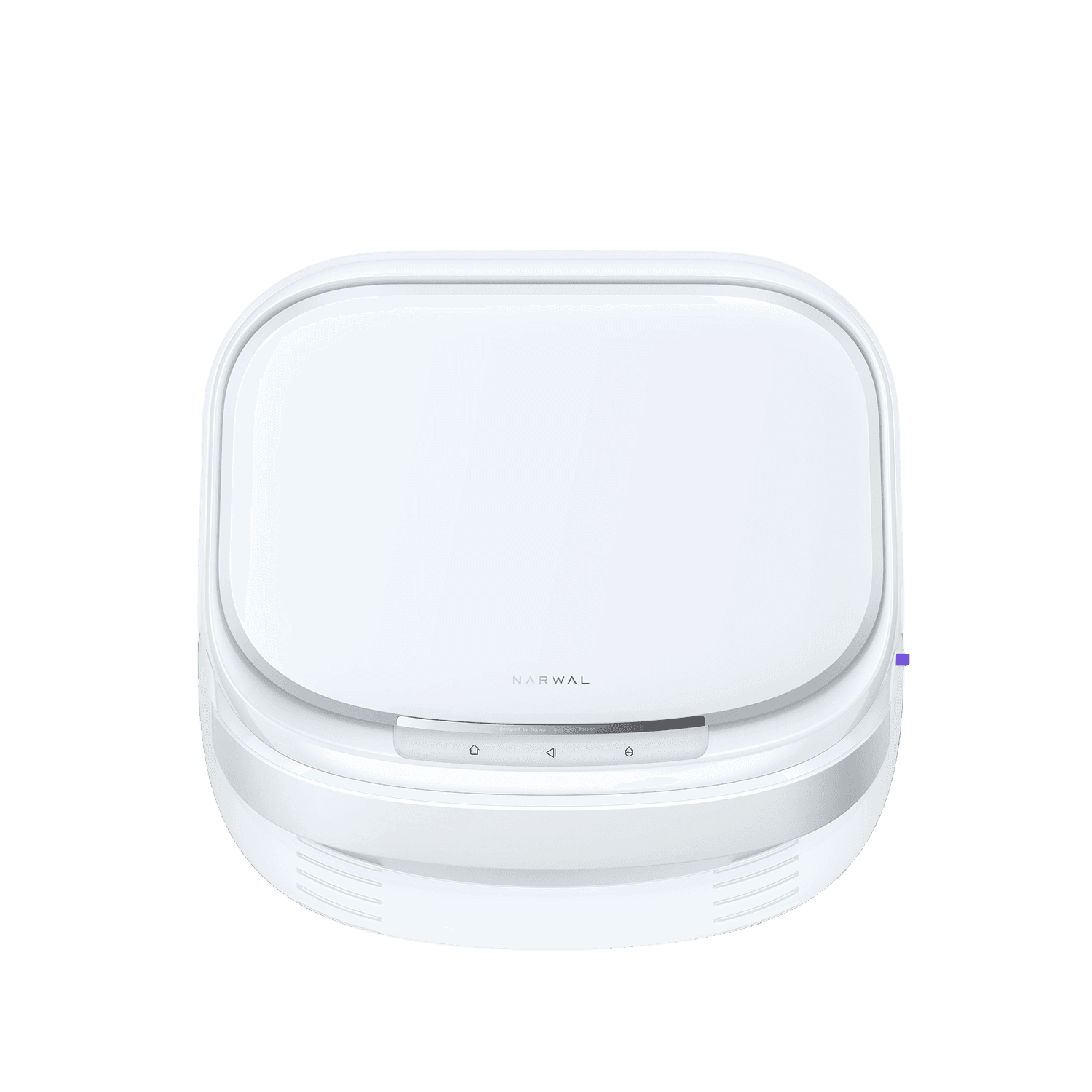 Överblick av Narwal Freo Z10 robotdammsugare med kontrollpanel, smart design för hushållsrengöring utan trassel.