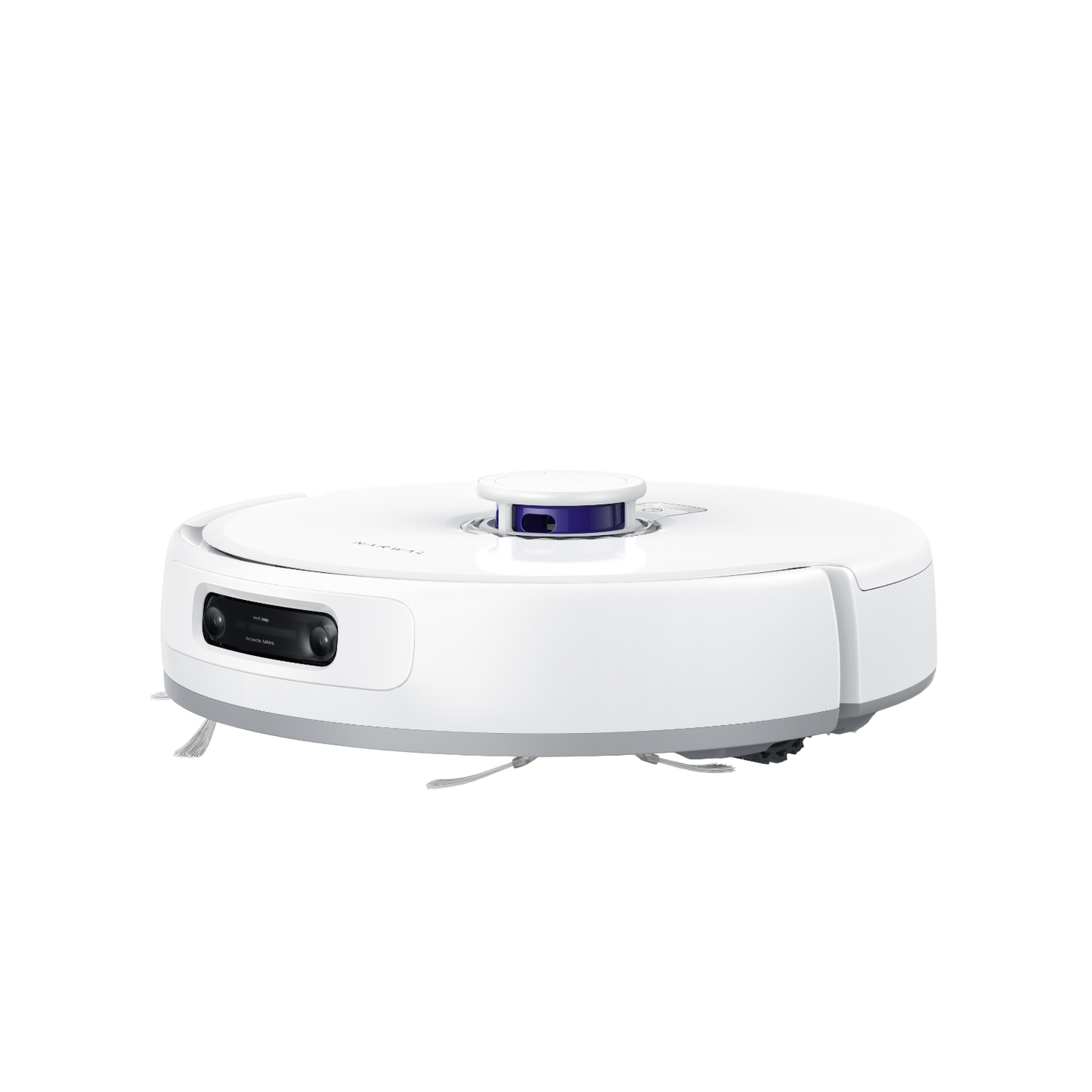 Narwal Freo Z Ultra White robotdammsugare med dubbla RGB-kameror och AI-navigering, perfekt för smart hemstädning.